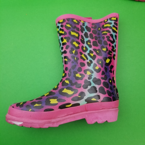 Austin Trading Co Rain Boots Girls Size 3 Rainbow - Picture 2 of 8